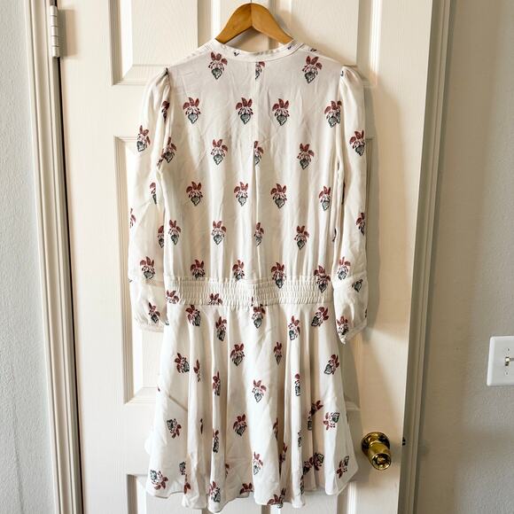 A.L.C. Dasha Silk Mini Dress in White & Peach - Picture 10 of 12